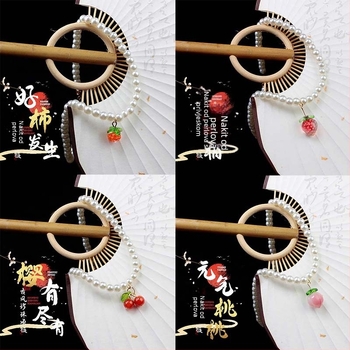 Dječja traka za kosu s voćnim uzorkom, narodni stil, materijal staklo s glazurom, Princess serija, proizvodni broj T2