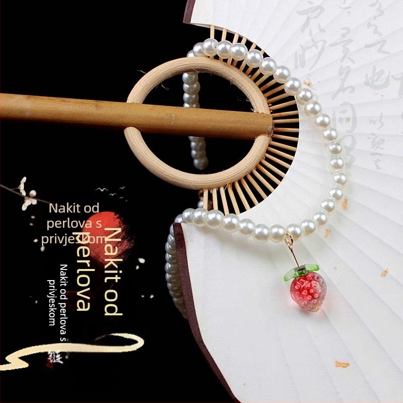 Dječja traka za kosu s voćnim uzorkom, narodni stil, materijal staklo s glazurom, Princess serija, proizvodni broj T2