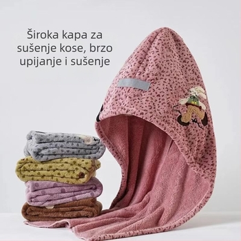 Kapa za sušenje kose od koralnog fleeca, 120D vlakna, 80–99 g