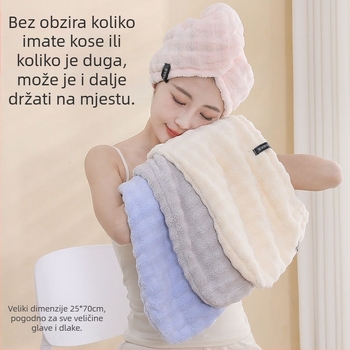 Šal za sušenje kose od koralnog flisa; Materijal: koralni flis; Težina: 100–119 g; Šivanje: obšivanje; Prilagodba dostupna