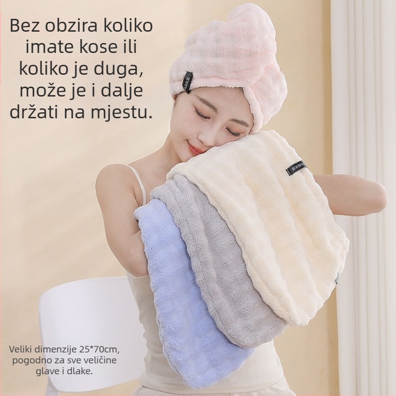 Šal za sušenje kose od koralnog flisa; Materijal: koralni flis; Težina: 100–119 g; Šivanje: obšivanje; Prilagodba dostupna