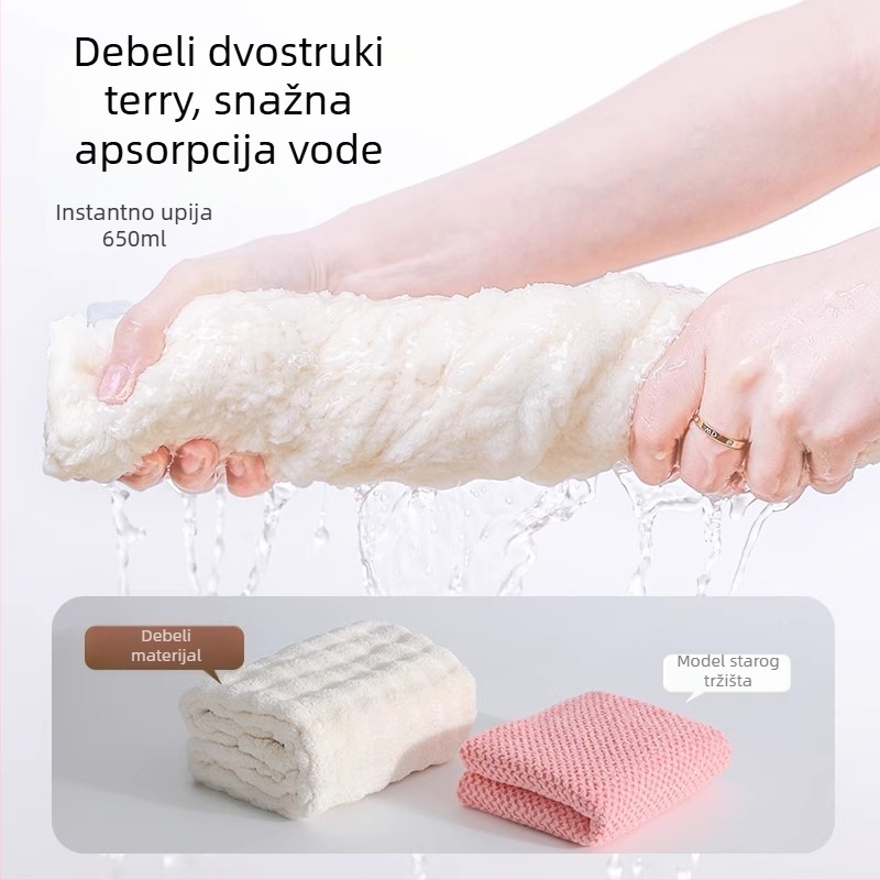 Kapa za sušenje kose – debela, superupijajuća, brzo sušenje – poliester, 120–139 g