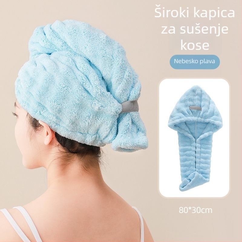 Kapa za sušenje kose – debela, superupijajuća, brzo sušenje – poliester, 120–139 g