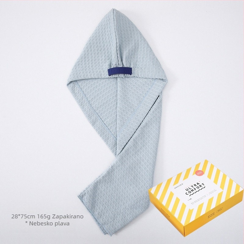 Šal za sušenje kose s vafl teksturom, super upija, brzo sušenje, za odrasle; Marke: Wanyu; Materijal: poliester; Broj proizvoda: Waffle Drying Hair Cap; Pređa: 60 Count; Težina: preko 200 g
