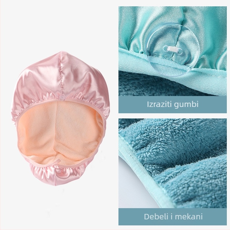 Suha kapica za kosu, koralni velur, dvostruki sloj, 32S vlakno, težina 100-119 g, prilagodljiva