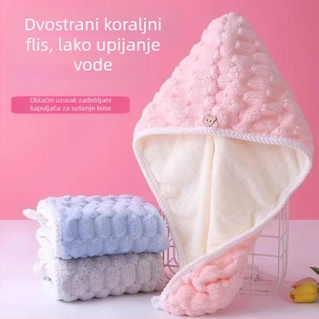Dvostruki koralni velur šampon za sušenje kose, debeli, iznimno upija – Poliester, 100–119 g, visok/nizak vlak i izrezani pliš