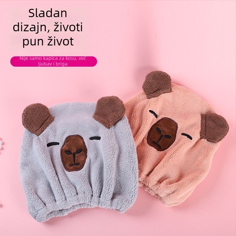 Capybara suhi pokrov za kosu — koralni flis, 150d vlakno, vezenje, izrezani baršun, glatka tkanina, težina 50–79 g