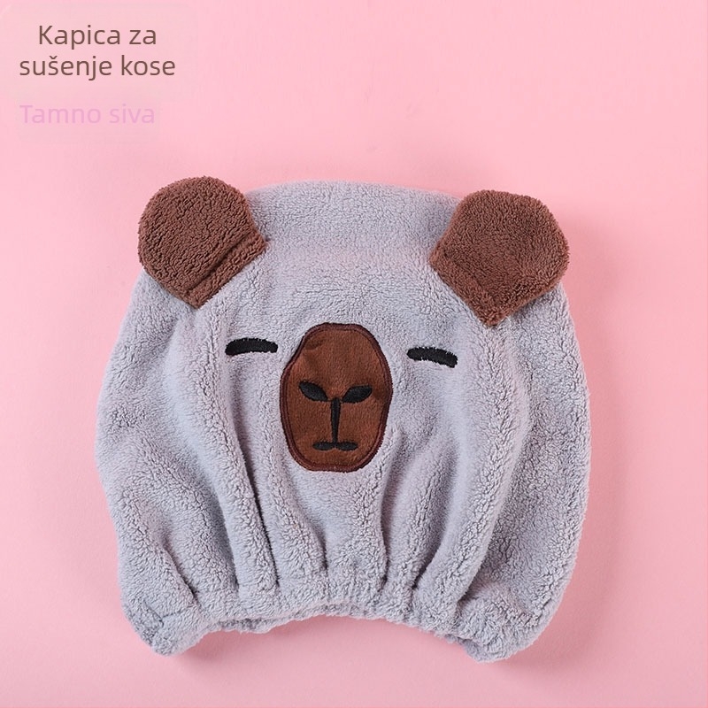 Capybara suhi pokrov za kosu — koralni flis, 150d vlakno, vezenje, izrezani baršun, glatka tkanina, težina 50–79 g