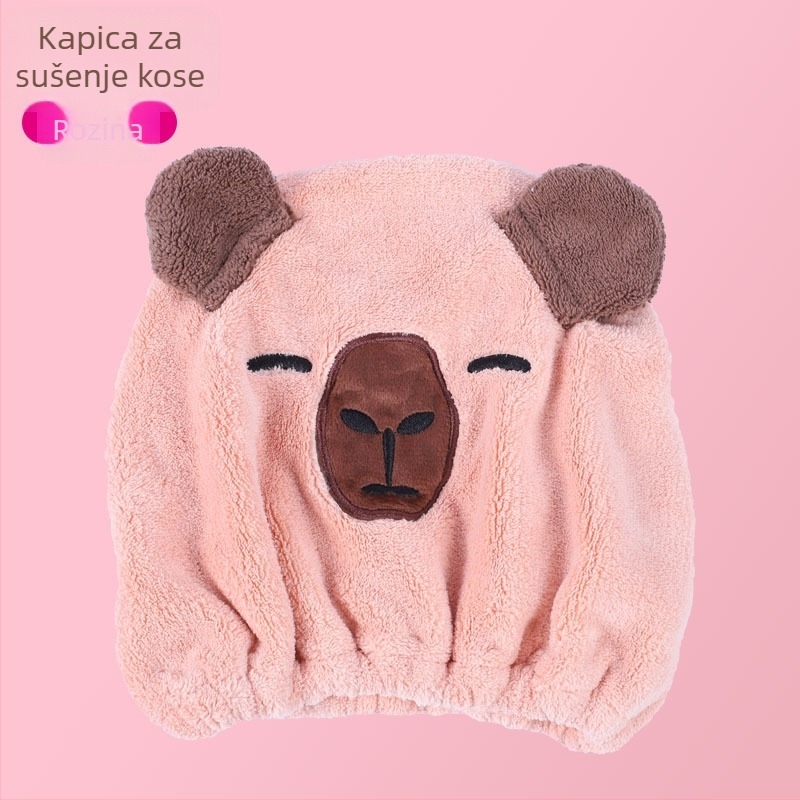 Capybara suhi pokrov za kosu — koralni flis, 150d vlakno, vezenje, izrezani baršun, glatka tkanina, težina 50–79 g