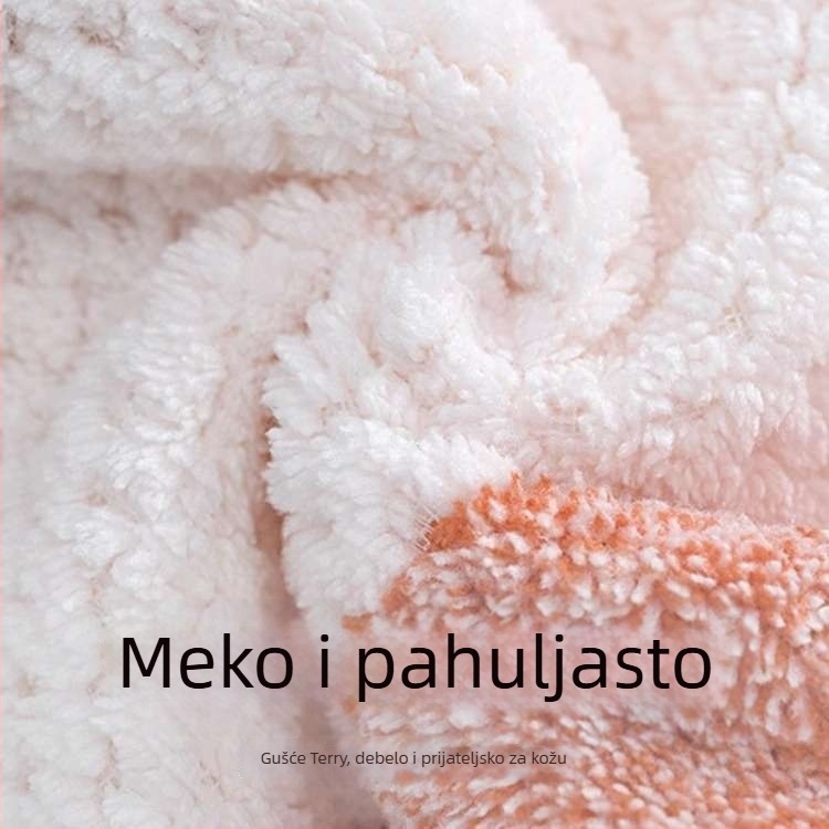 Suha kapa za kosu, koralni pliš, upija i brzo suši, 50–79 g, 21 vlakana, Marka Grace/Jie Liya