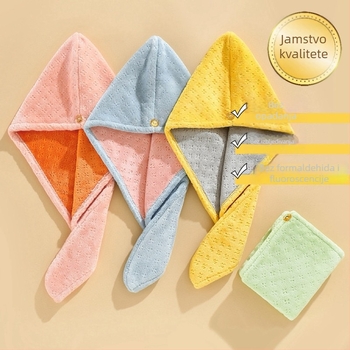 Yuyan Kapa za sušenje kose od Coral Fleece, dvostruki sloj, upijajući, brzo sušenje, 120–139 g