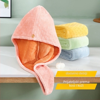 Yuyan Kapa za sušenje kose od Coral Fleece, dvostruki sloj, upijajući, brzo sušenje, 120–139 g