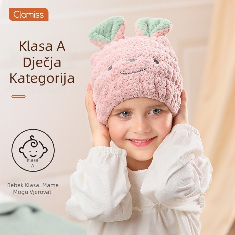 Dječja kapa za sušenje kose, upijajuća, brzo sušenje, s ananas-kockastim uzorkom