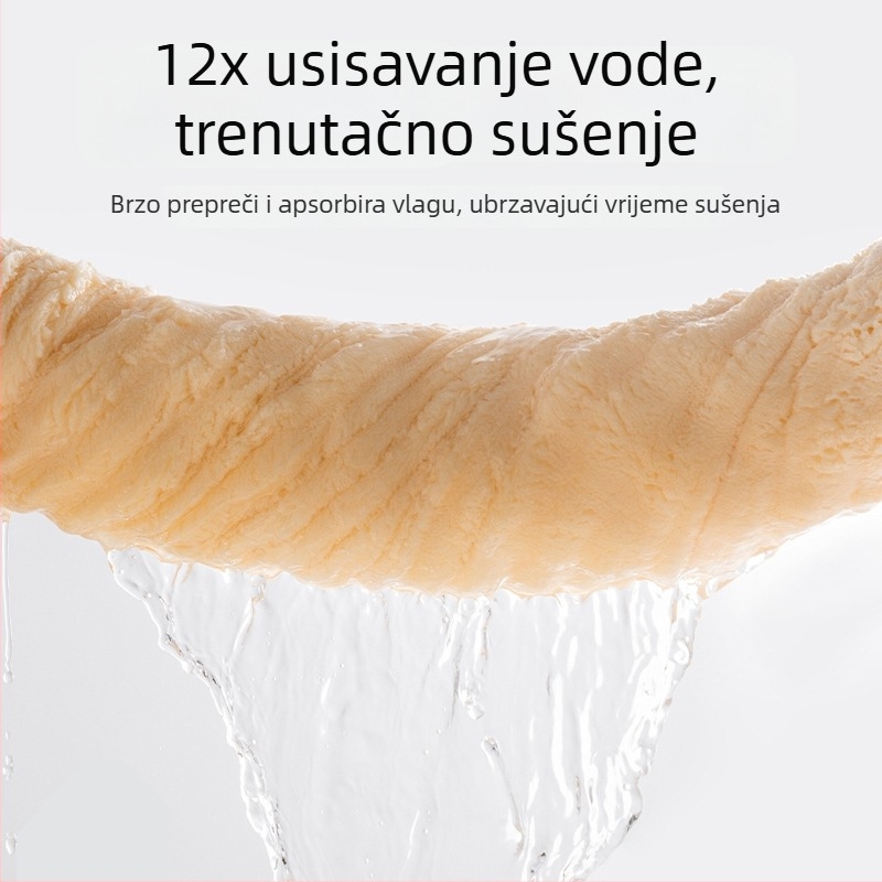 Kapa za sušenje kose – debla, upija i brzo suši, turbán-stil jednokomponentna tuš kapa, koralni fleece, 100–119 g, 150D vlakno
