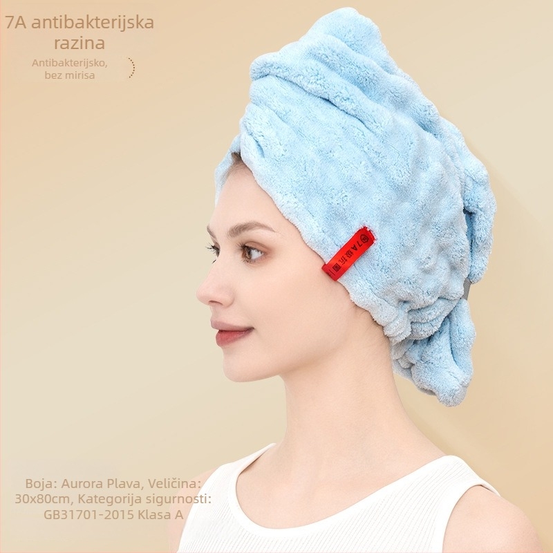 Kapa za sušenje kose – debla, upija i brzo suši, turbán-stil jednokomponentna tuš kapa, koralni fleece, 100–119 g, 150D vlakno