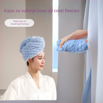 Šešir za sušenje kose – koralni fleece, dvostruki sloj, 150D, 80-99 g, za žene