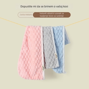 Šešir za sušenje kose – koralni fleece, dvostruki sloj, 150D, 80-99 g, za žene