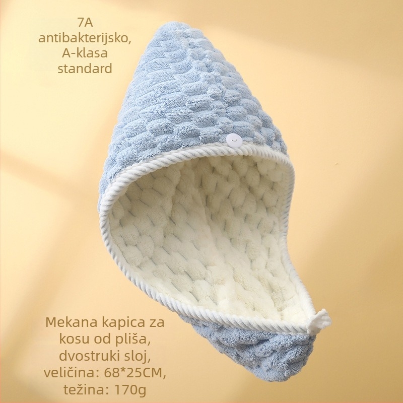 Kapa za sušenje kose od koralnog flisa, Yiduo, 150d pređa, težina 170–199 g, šavovi