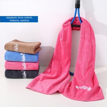 Sportski ručnik od mikrovlakana s brzim sušenjem, ušivenim logotipom, prilagodljiv, težina 105 g