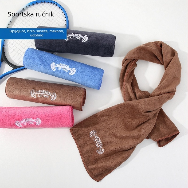 Sportski ručnik od mikrovlakana s brzim sušenjem, ušivenim logotipom, prilagodljiv, težina 105 g