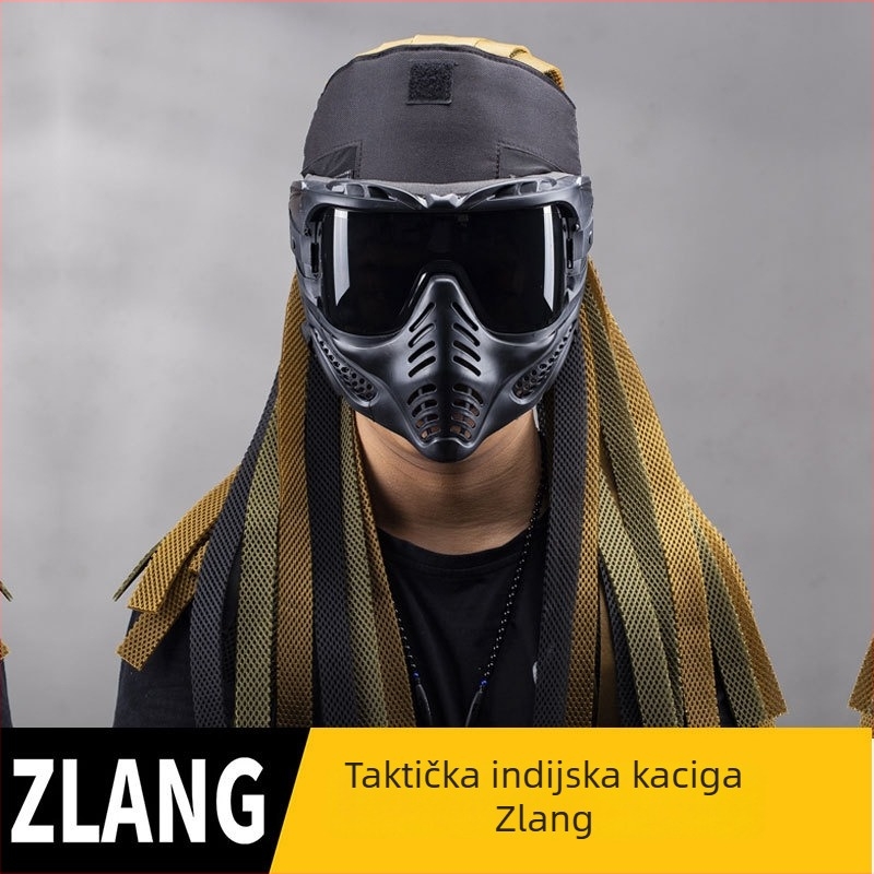 Cyberpunk taktička kapuljača s pletenicama i maskom za vanjsku vožnju – ZLang, stil kontrast, elastičan materijal, unisex, za vanjsku uporabu