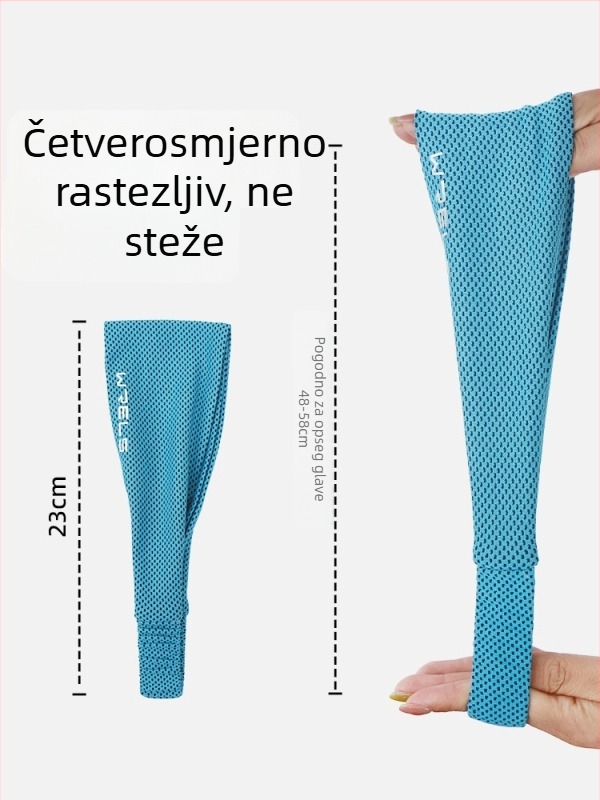 WRELS Ljetni osvježavajući sportski čelenka za glavu za muškarce i žene, upijajuća znojna traka za glavu, antiperspirantna traka za trčanje i košarku