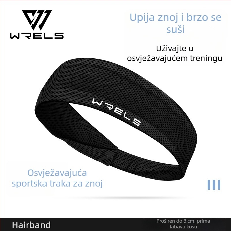 WRELS Ljetni osvježavajući sportski čelenka za glavu za muškarce i žene, upijajuća znojna traka za glavu, antiperspirantna traka za trčanje i košarku