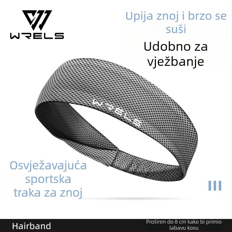 WRELS Ljetni osvježavajući sportski čelenka za glavu za muškarce i žene, upijajuća znojna traka za glavu, antiperspirantna traka za trčanje i košarku