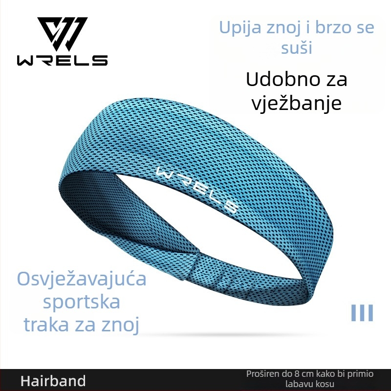 WRELS Ljetni osvježavajući sportski čelenka za glavu za muškarce i žene, upijajuća znojna traka za glavu, antiperspirantna traka za trčanje i košarku