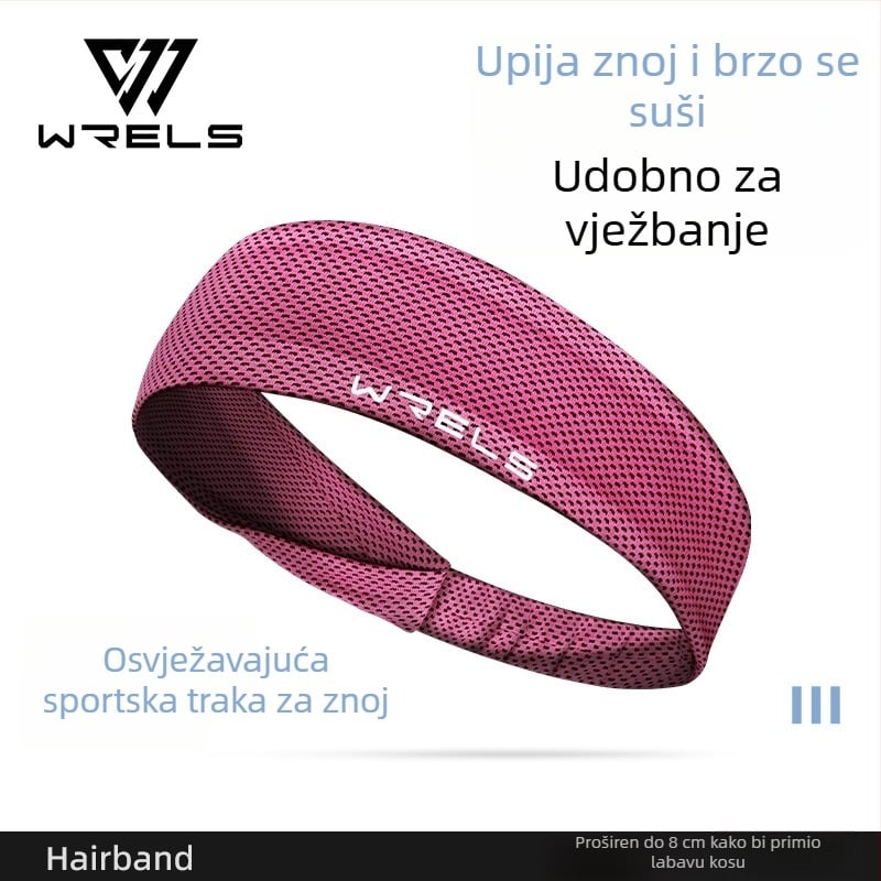 WRELS Ljetni osvježavajući sportski čelenka za glavu za muškarce i žene, upijajuća znojna traka za glavu, antiperspirantna traka za trčanje i košarku