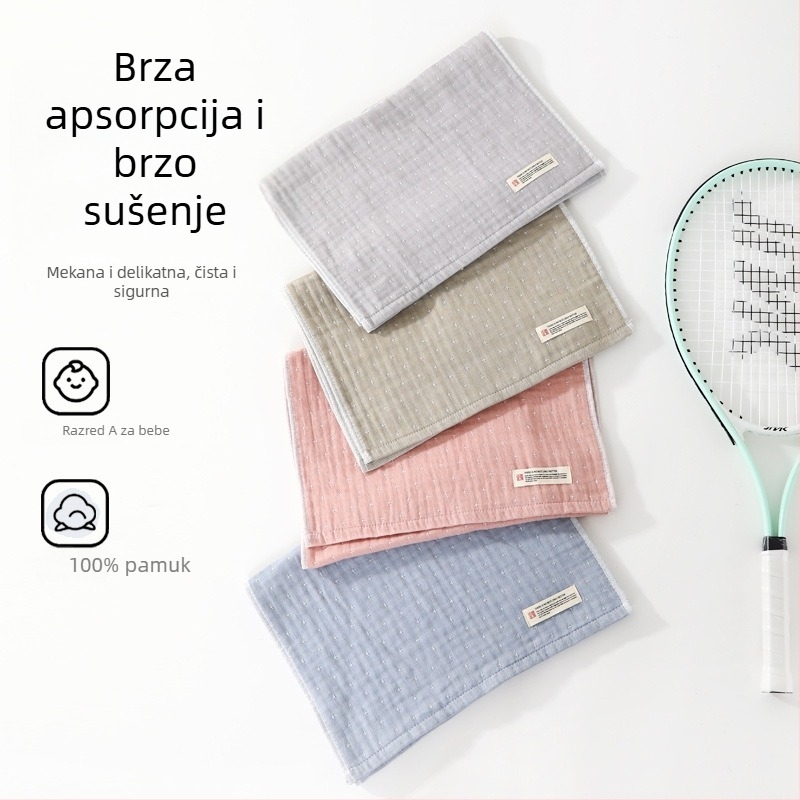 Pamučni ručnik za sport i dom, mekan, tanak, brzo suši, 100–120 g