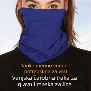 Merino vuneni šal za vrat i vanjska kapa za vožnju biciklom, vjetrootpornost, upija znoj, svestrani tubus šal