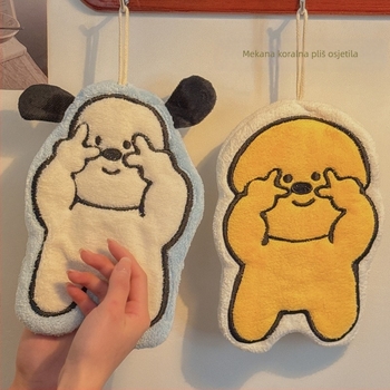 Ručnik za ruke za kuhinju i kupaonu, slatkog dizajna crtića, upijajući i debeli kvadratni ručnik, materijal: velur; Težina: 80–100 g; Marka: Lemon Book; Proizvodnja: Drugo; Tip: Ručnik za ruke