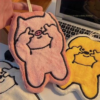 Ručnik za ruke za kuhinju i kupaonu, slatkog dizajna crtića, upijajući i debeli kvadratni ručnik, materijal: velur; Težina: 80–100 g; Marka: Lemon Book; Proizvodnja: Drugo; Tip: Ručnik za ruke