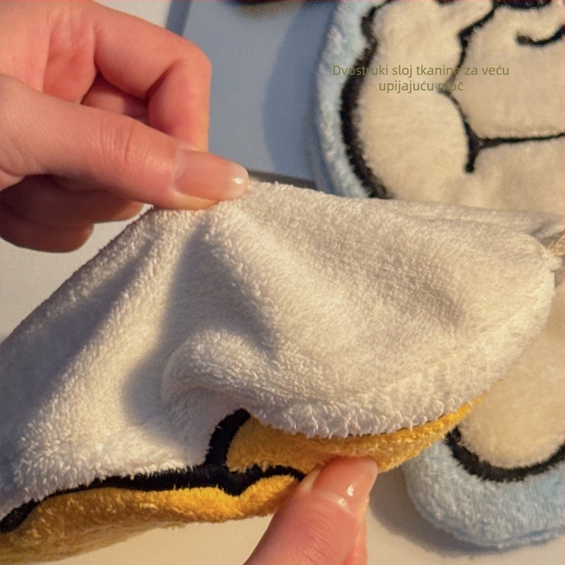 Ručnik za ruke za kuhinju i kupaonu, slatkog dizajna crtića, upijajući i debeli kvadratni ručnik, materijal: velur; Težina: 80–100 g; Marka: Lemon Book; Proizvodnja: Drugo; Tip: Ručnik za ruke