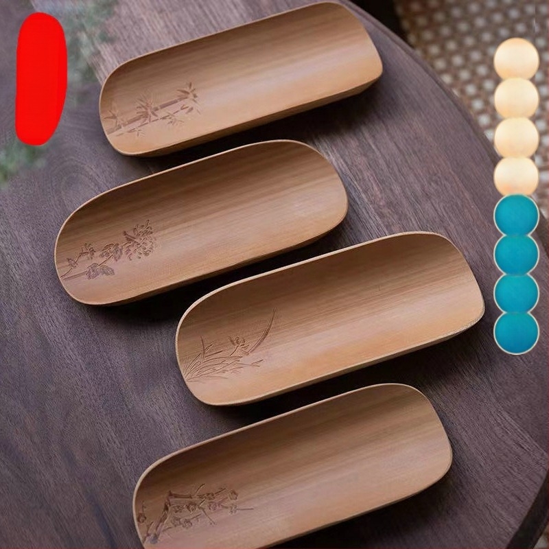 Bambus set za čajnu ceremoniju, trodijelni s pladnjem i dodacima — Xinmei Bamboo Art, prvoklasna kvaliteta, 2023, pakiranje, tiskano logo