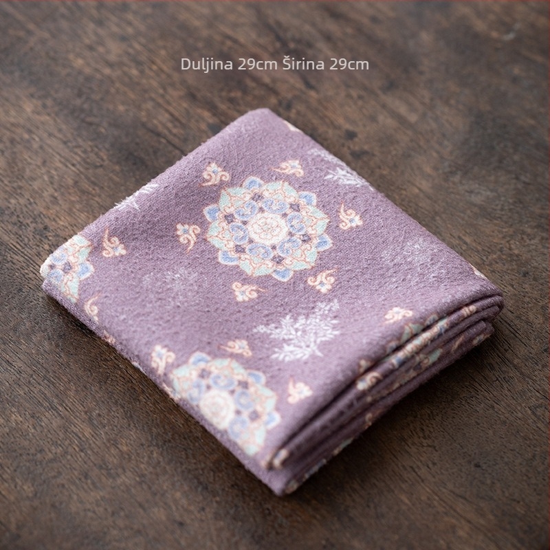 Benlong Gold Velur Tisak Dvostrano Upijajuća Krpa Za Čaj | Retro Ispis, Mekani Pamuk, Čajna Podloga