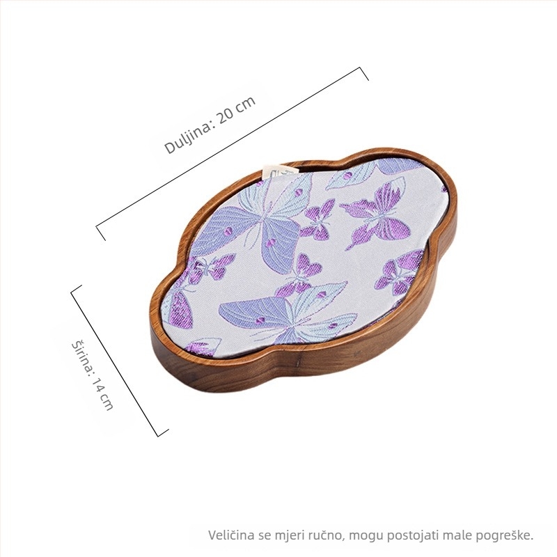 Moji ručno izrađeni set za čaj od orahovog drveta – drveni čajni pladanj s podloškama za čaj i šalice, polirana površina, svijetli luksuzni stil, prilagodljivo