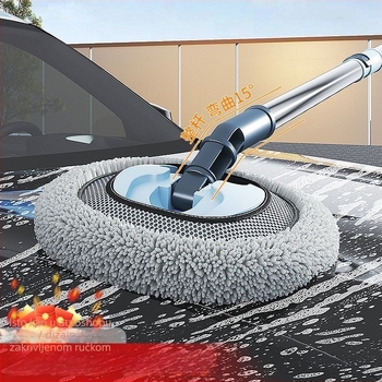 Teleskopski mop za pranje automobila s mekanim vlaknima i zakrivljenom šipkom, ne oštećuje boju auta