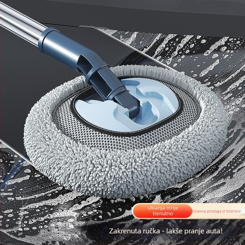 Teleskopski mop za pranje automobila s mekanim vlaknima i zakrivljenom šipkom, ne oštećuje boju auta