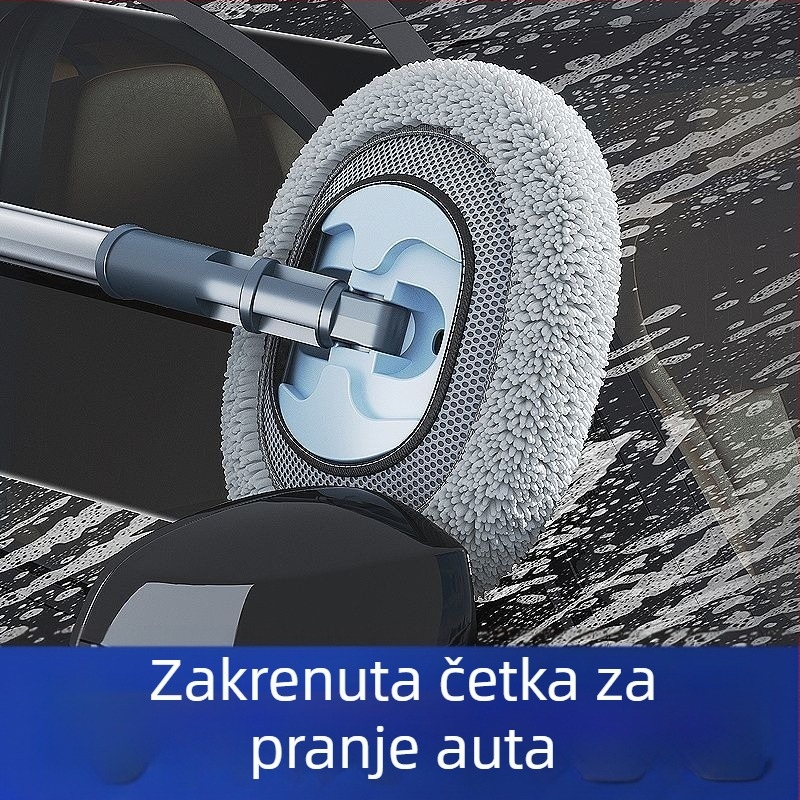 Teleskopski mop za pranje automobila s mekanim vlaknima i zakrivljenom šipkom, ne oštećuje boju auta