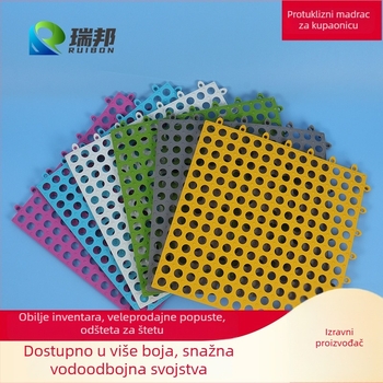 Plastična interlock protuklizna podloga za kupaonicu i WC – moderan minimalistički dizajn, periva, pogodna za kuhinju, kupaonicu i WC; lako se povezuje i odvodi vodu.