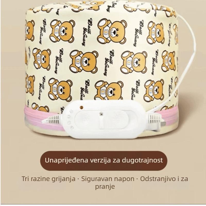 Električna grijana kapa za kosu za kućnu upotrebu sa spa zagrijavanjem, tretman maskom za kosu, kapom za sušenje, odvojiva i periva