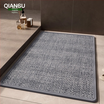 Laneni tkanina podmetač za ulaz i kupaonu, kvadratnog oblika, jedne boje, periva, prilagodljiva