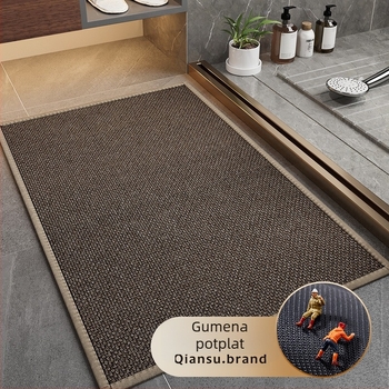 Laneni tkanina podmetač za ulaz i kupaonu, kvadratnog oblika, jedne boje, periva, prilagodljiva