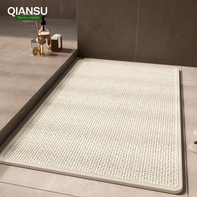 Laneni tkanina podmetač za ulaz i kupaonu, kvadratnog oblika, jedne boje, periva, prilagodljiva