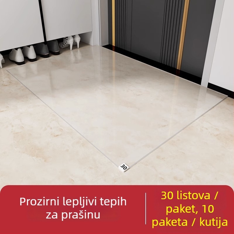 Jednokratna prostirka za hvatanje prašine za ulaze i radionice, TPES, četvrtastog oblika, jednobojna, prilagodljiva, čišćenje usisavanjem, moderan minimalistički stil