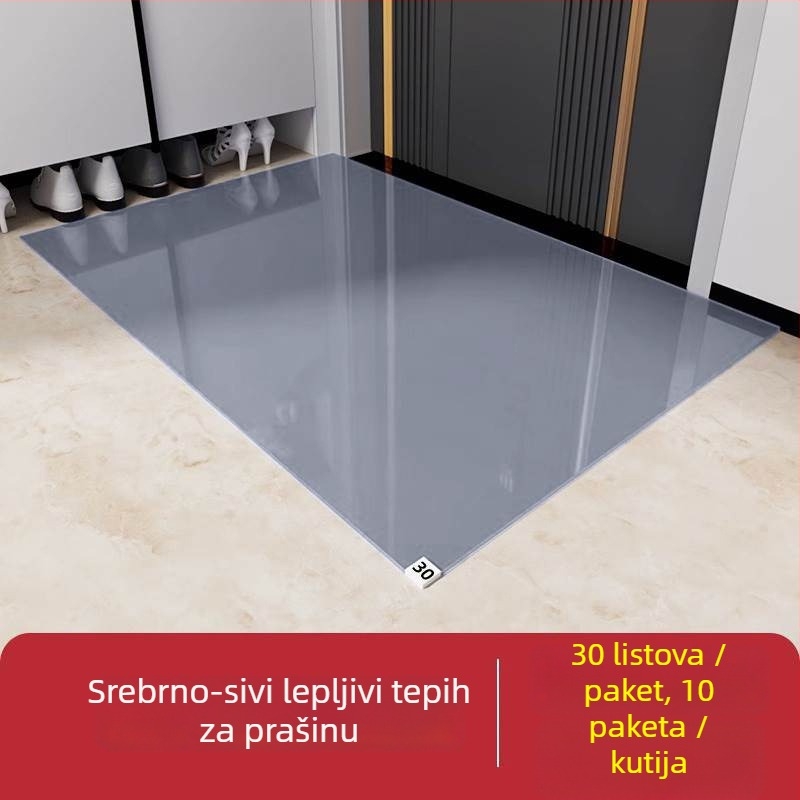 Jednokratna prostirka za hvatanje prašine za ulaze i radionice, TPES, četvrtastog oblika, jednobojna, prilagodljiva, čišćenje usisavanjem, moderan minimalistički stil