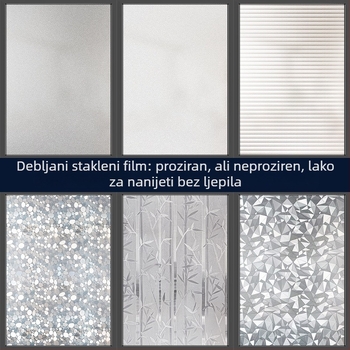 Shuotian PVC prozirna folija za prozor s elektrostatikim ljepilom – zadebljana, moderni minimalistički stil, jednobojni uzorak, pogodna za kupaonu i dnevni boravak