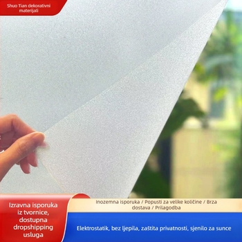 Shuotian PVC prozirna folija za prozor s elektrostatikim ljepilom – zadebljana, moderni minimalistički stil, jednobojni uzorak, pogodna za kupaonu i dnevni boravak